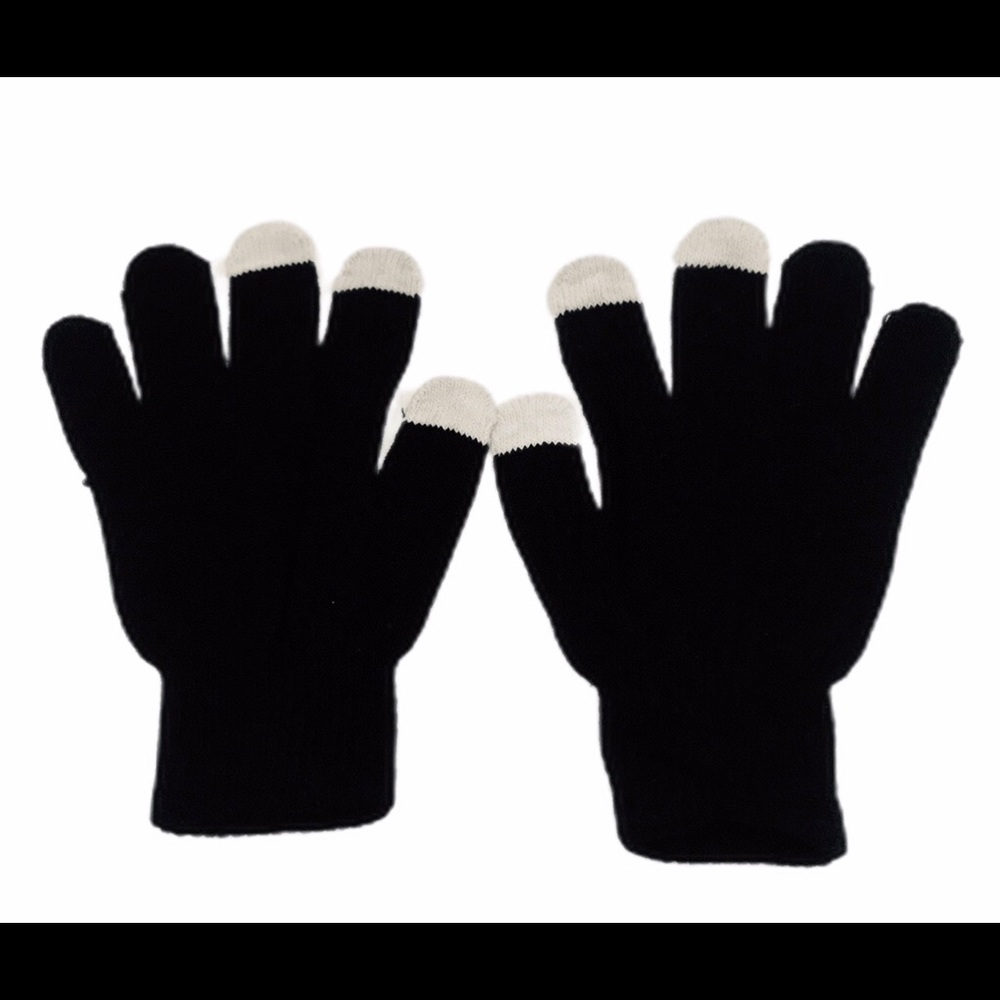 NEW Black Touch Screen Knit Gloves